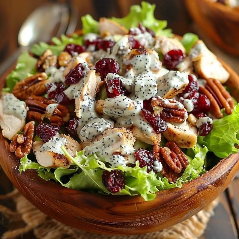 Cranberry Pecan Chicken Pasta Salad With Poppy Seed Dressing