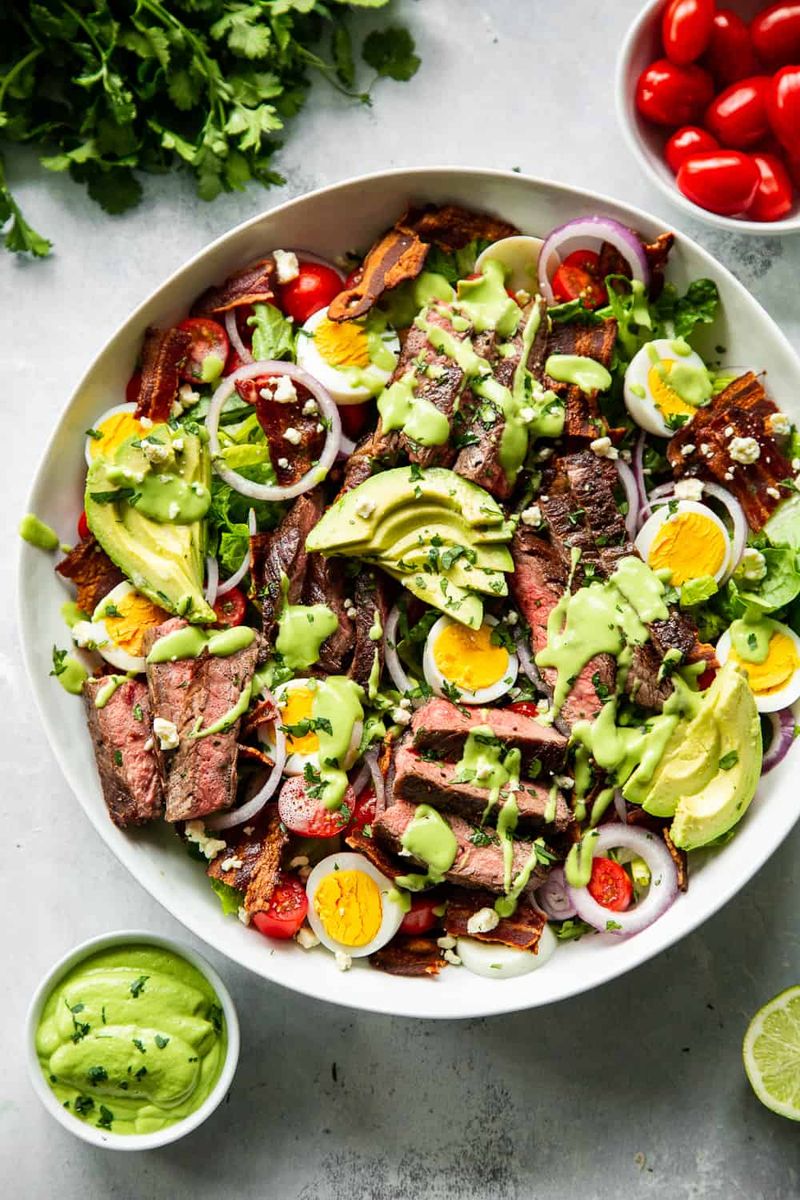 Steak Cobb Salad With Blue Cheese Dressing