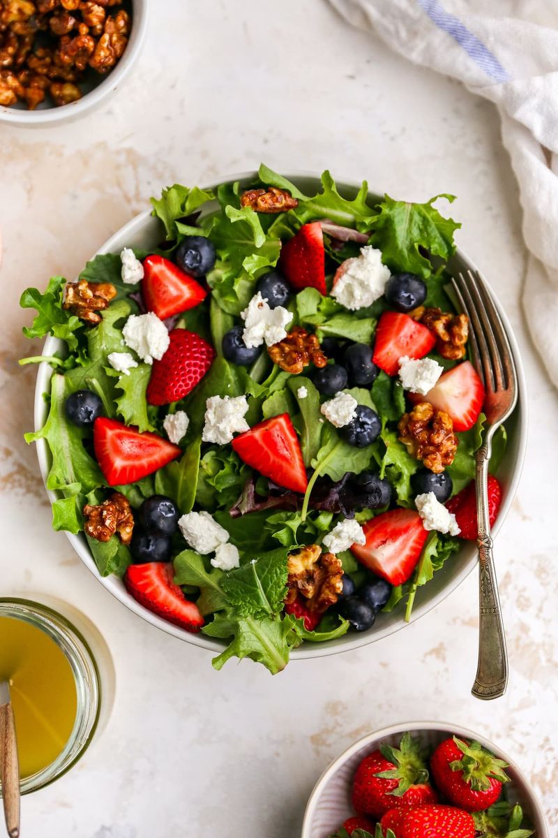 Berry Goat Cheese Arugula Salad