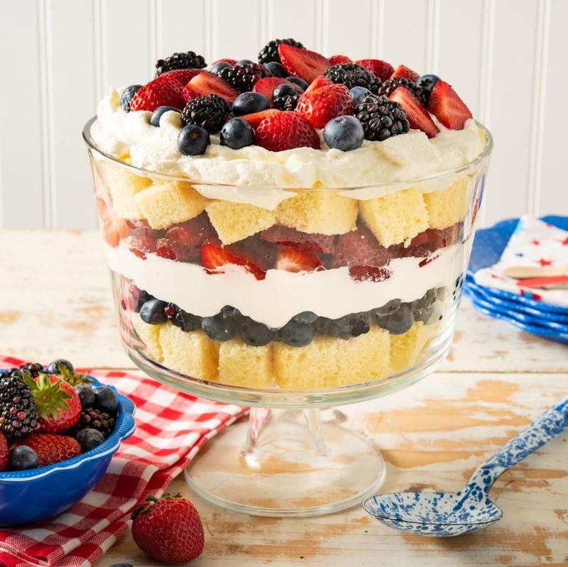 Red, White & Blueberry Trifle
