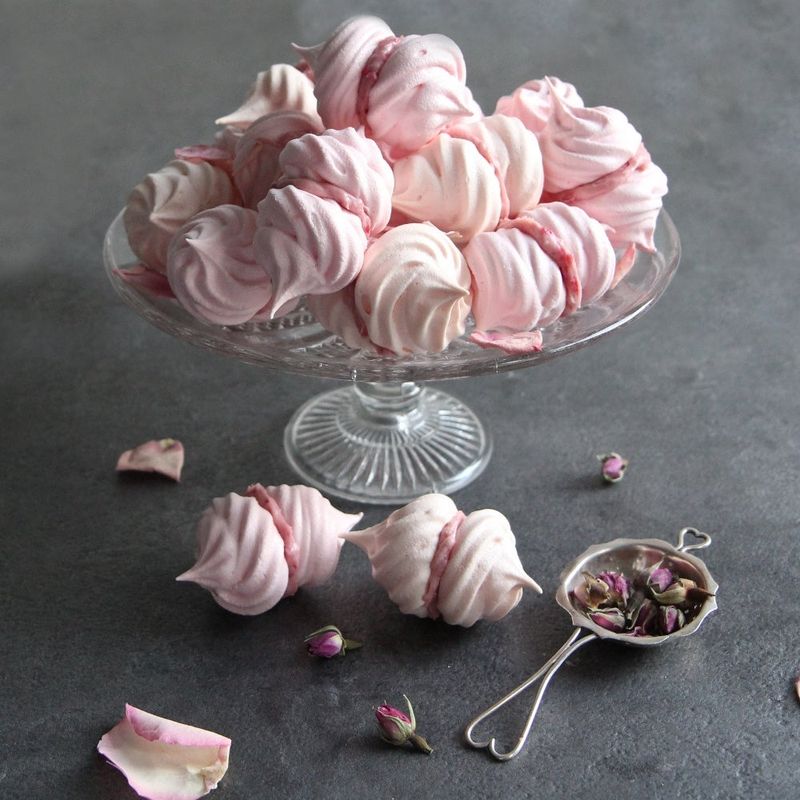 Rosewater Meringue Kisses