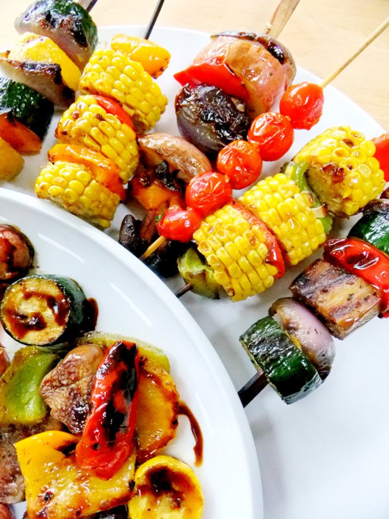 Grilled Vegetable Skewers With Baby Corn