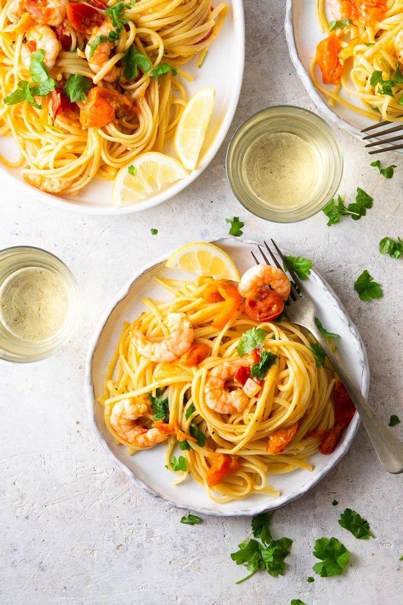Shrimp Linguine With White Wine
