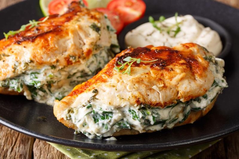 Ricotta And Spinach Stuffed Chicken