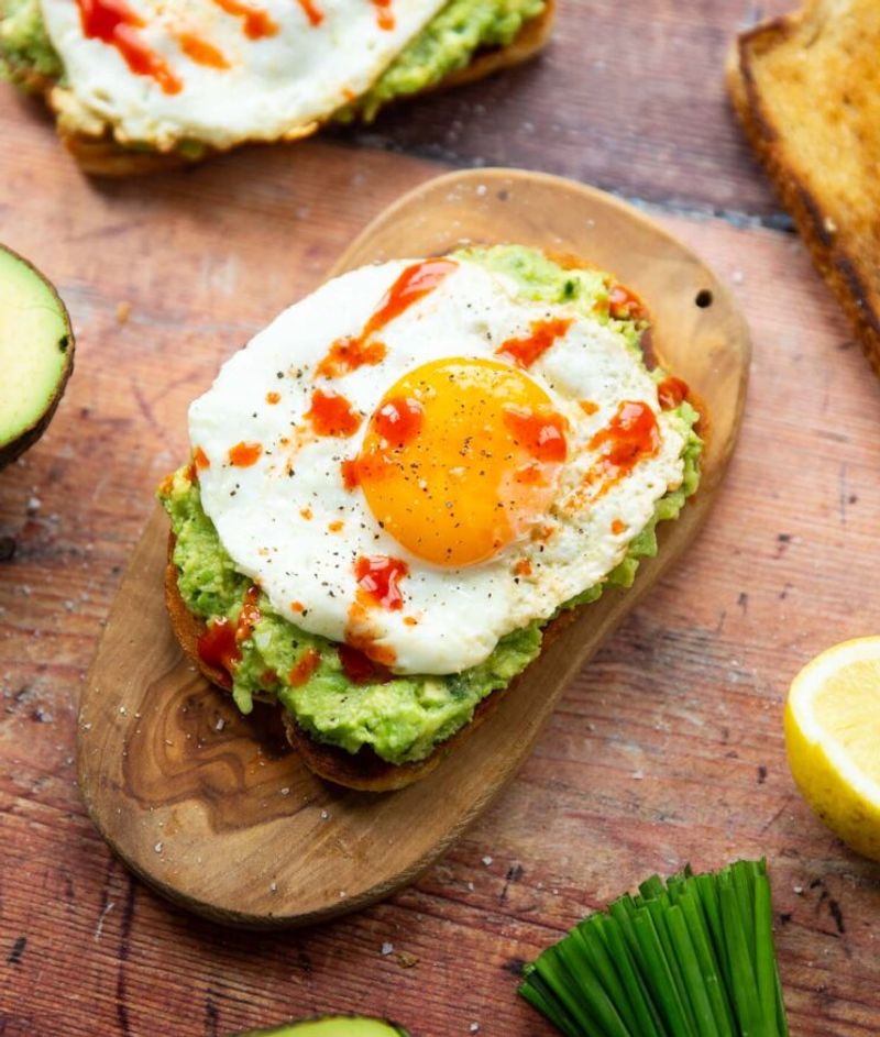 Avocado Toast With Egg And Hot Sauce
