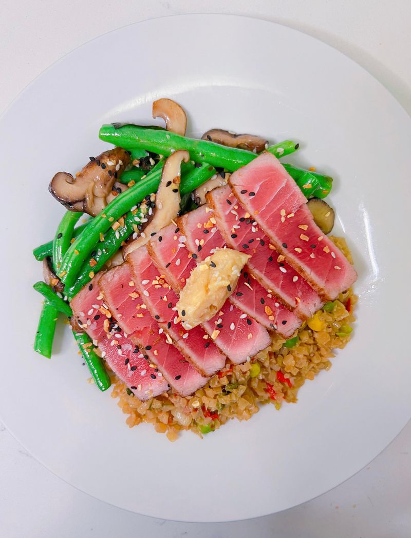 Miso-Butter Tuna With Shiitake Mushrooms