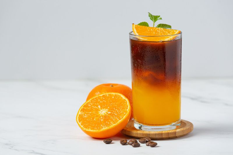 Orange Slices With Coffee