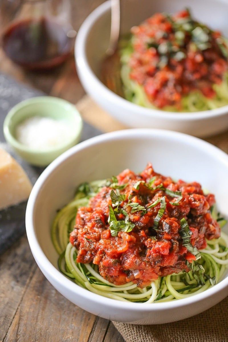 Zucchini Noodles With Lentil Marinara