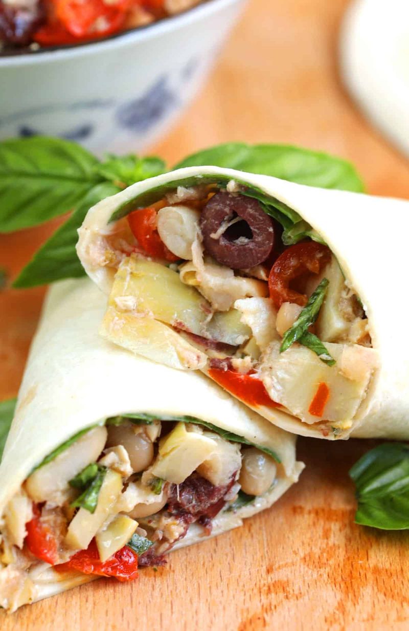 Mediterranean Tuna Salad Wrap