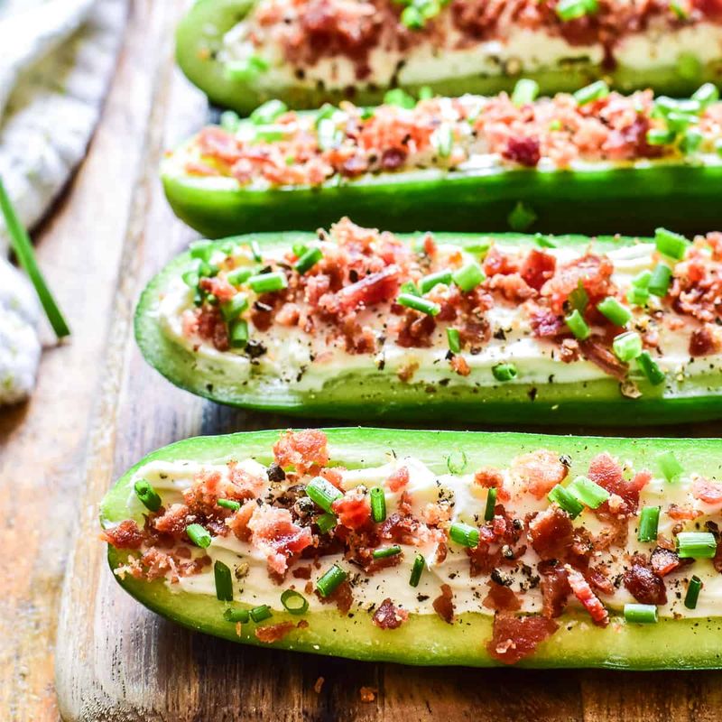 Taco-Stuffed Cucumber Boats