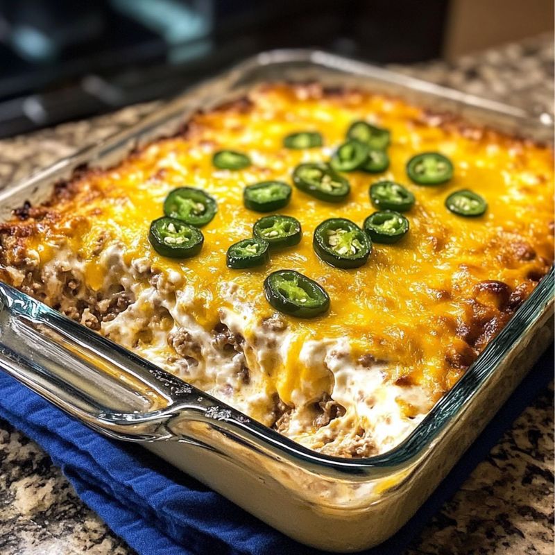 Jalapeño Popper Beef Casserole