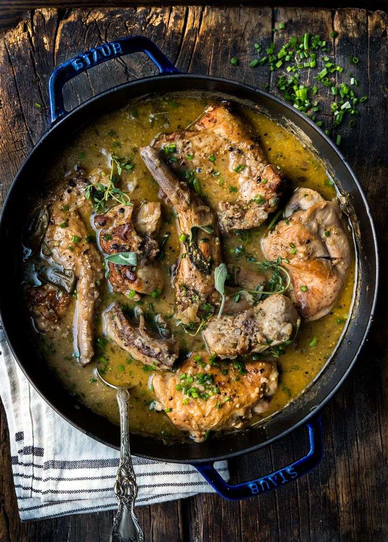 Braised Rabbit With White Wine And Mustard
