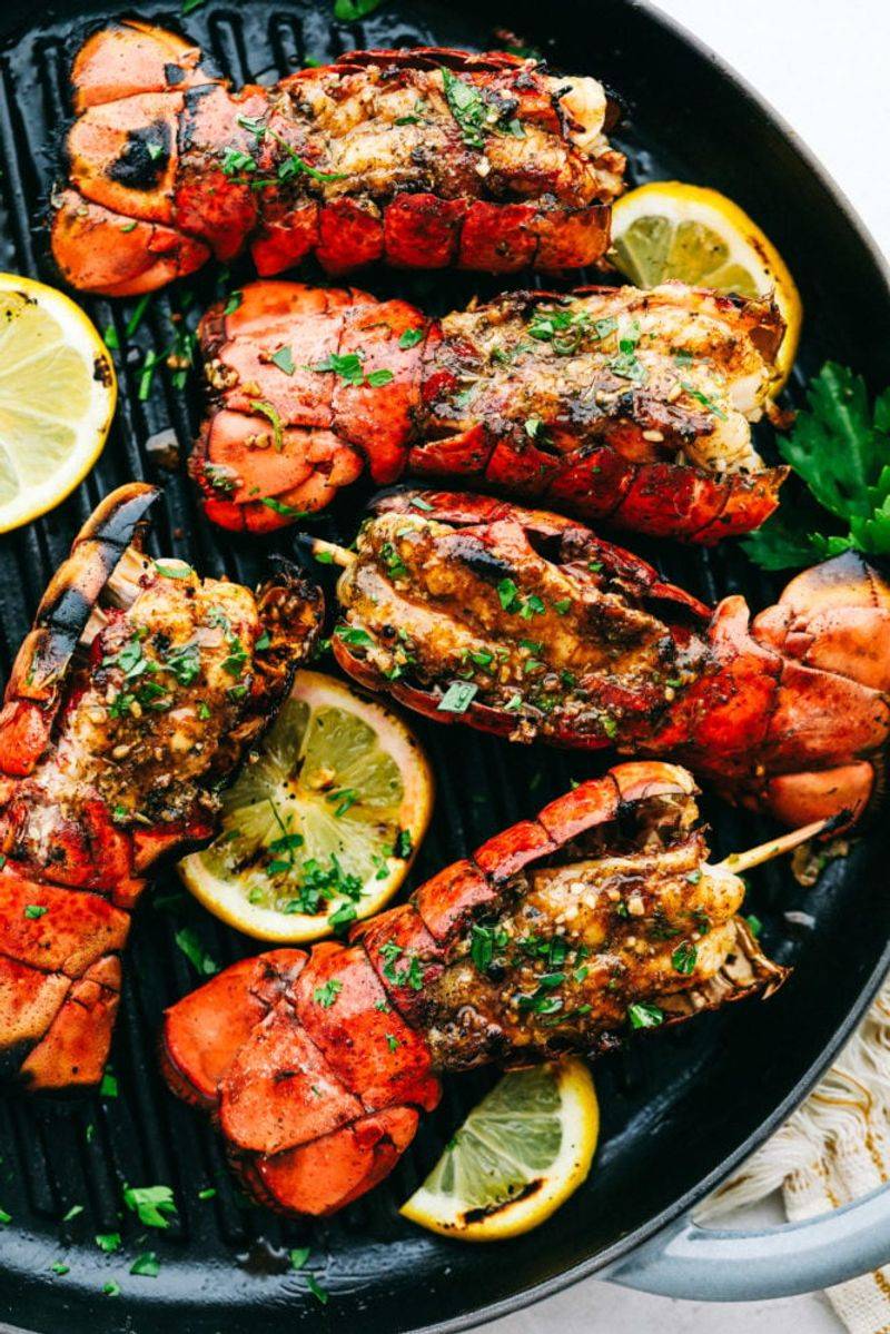 Garlic Butter Grilled Lobster Tails