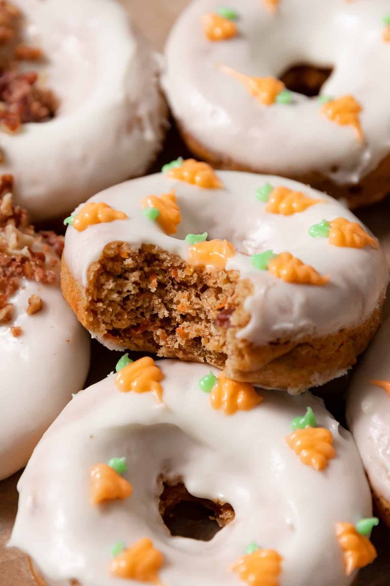 Carrot Cake Donuts With Cream Cheese Glaze