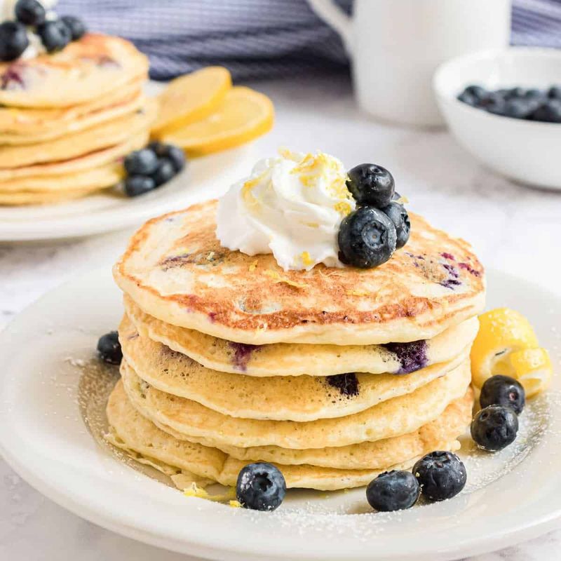 Lemon Blueberry Ricotta Pancakes