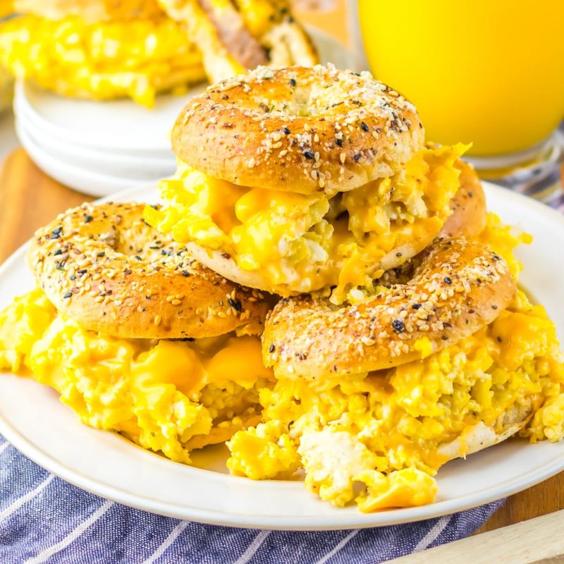 Bagel Sliders With Sausage And Egg