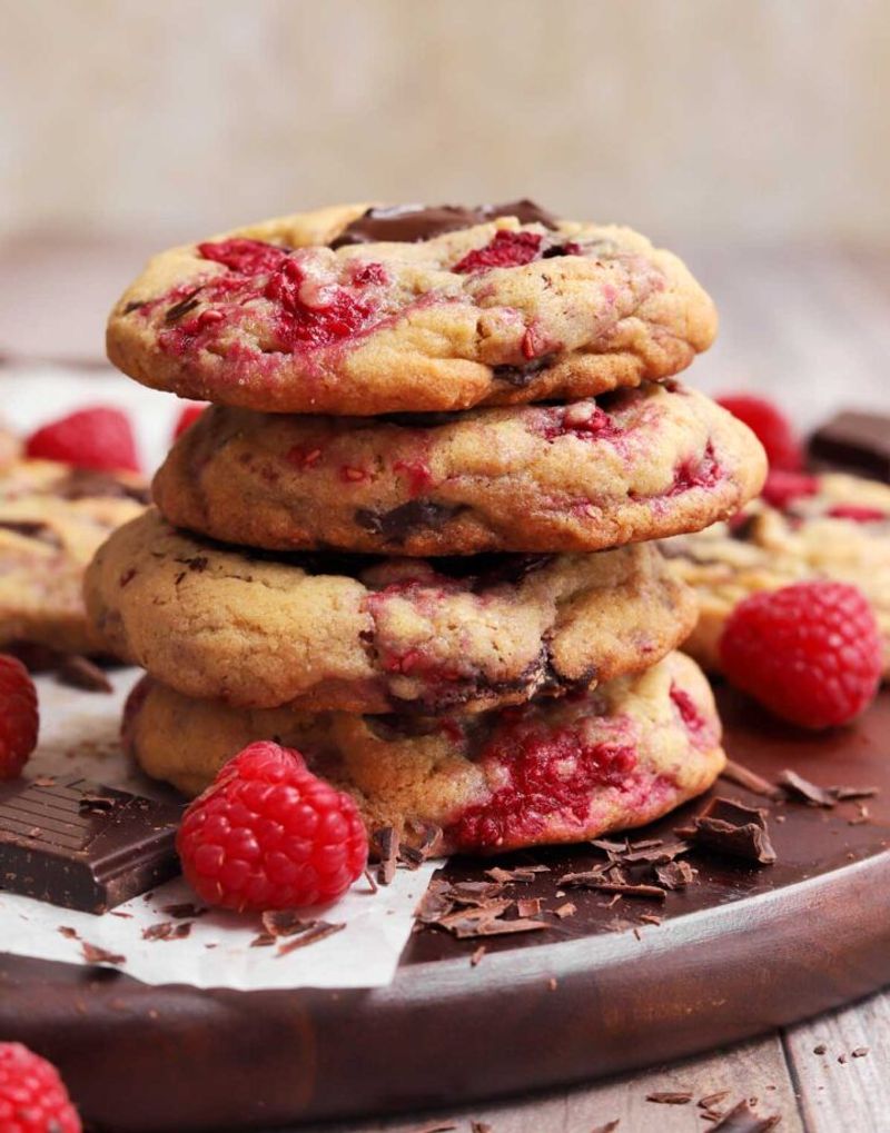 Raspberry Chocolate Chunk Cookies