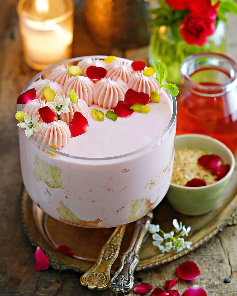 Raspberry Rose Cream Trifle