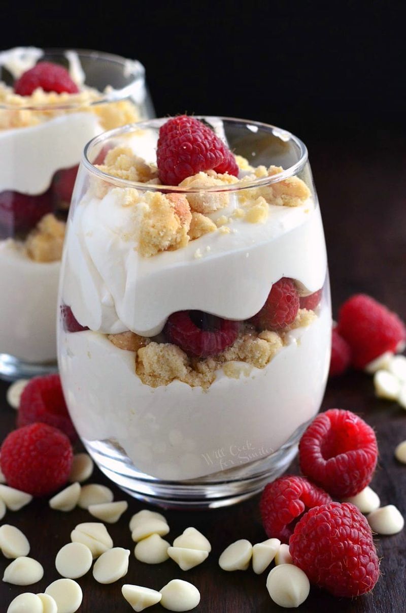 Raspberry White Chocolate Mousse Cups