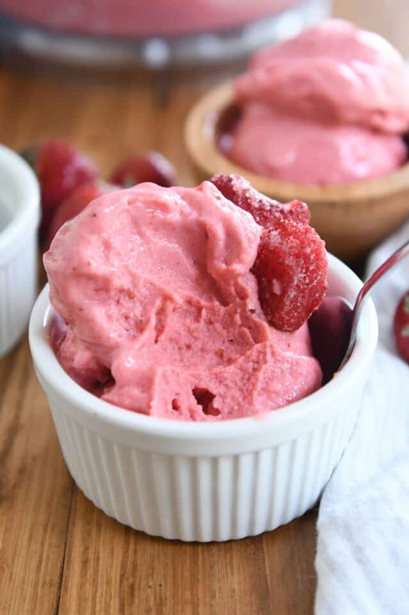 Strawberry Basil Frozen Yogurt