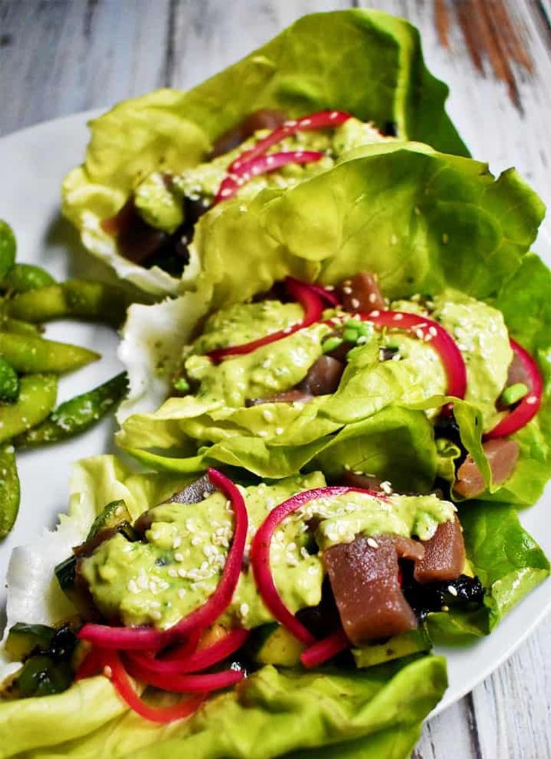 Tuna Poke Lettuce Cups