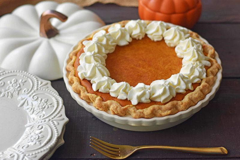 Pumpkin Pie With Whipped Cream