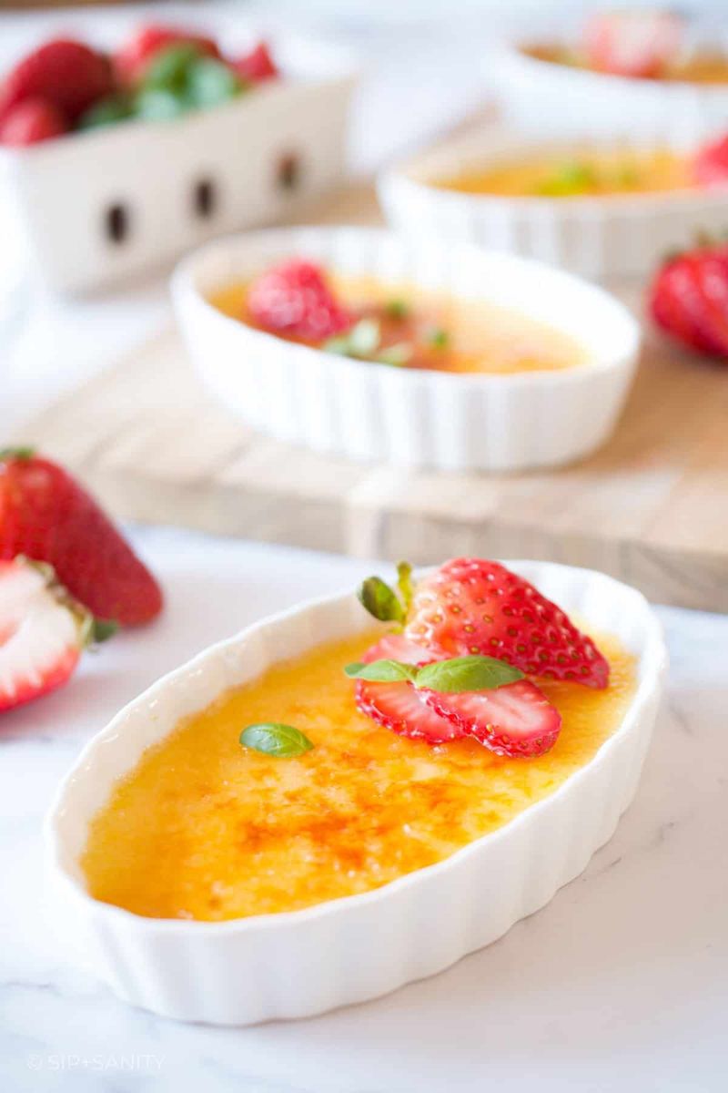 Strawberry Basil Cream Brulee