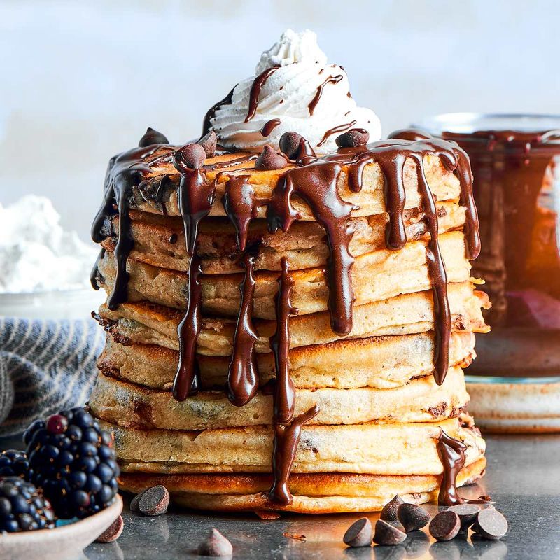 Chocolate Chip Pancake Stacks