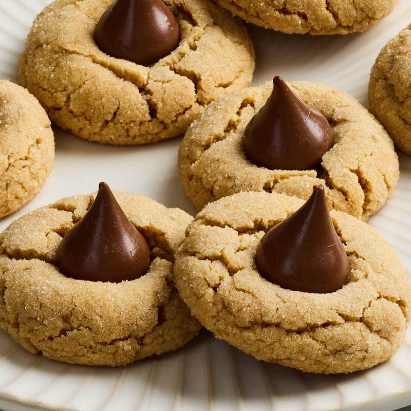 Peanut Butter Cookies With Chocolate Kisses