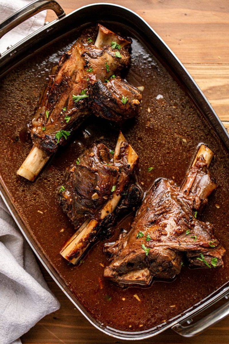 Braised Venison Shanks With Red Wine Reduction