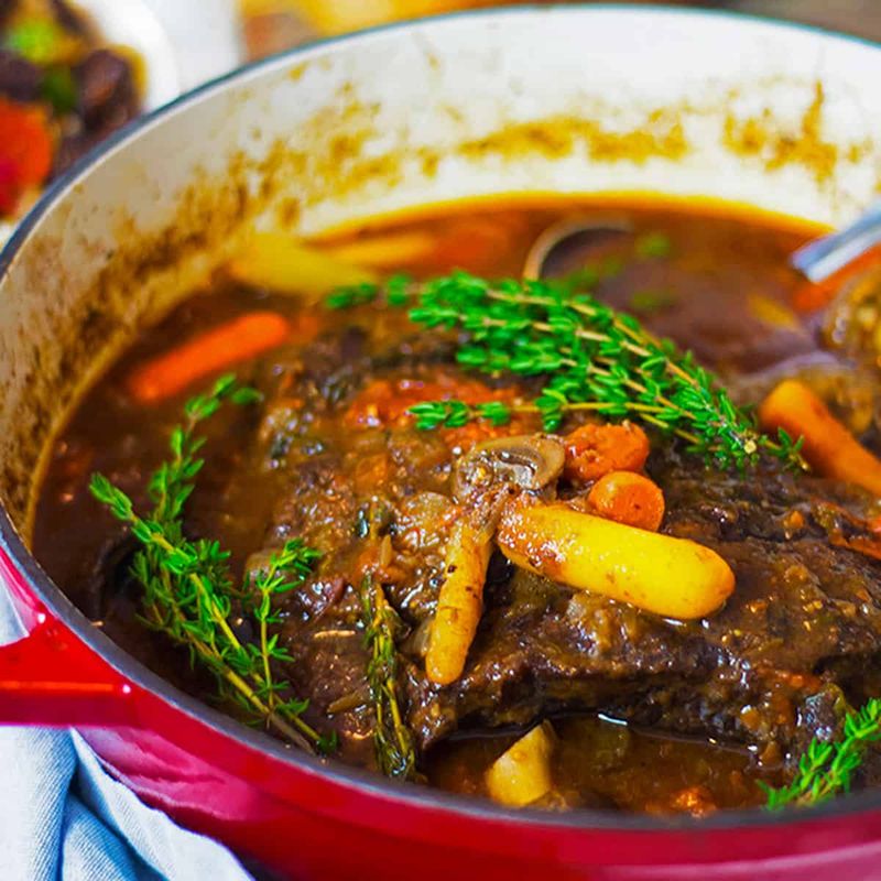 Braised Beef Neck Bones With Root Vegetables