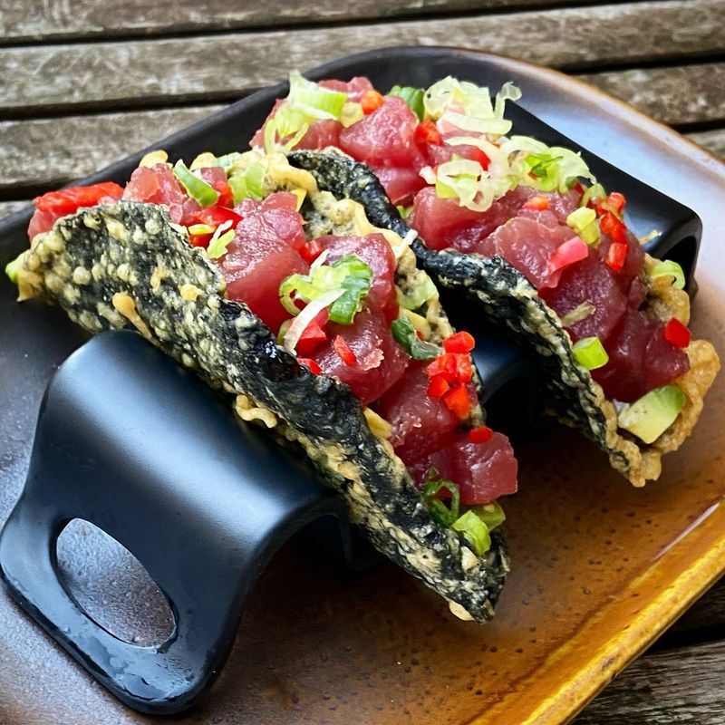 Sushi Tacos With Seaweed Shells