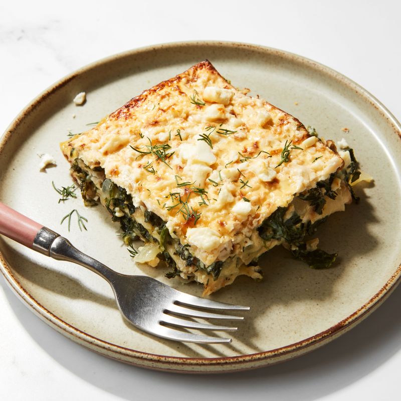 Spinach And Feta Greek Pasta Bake