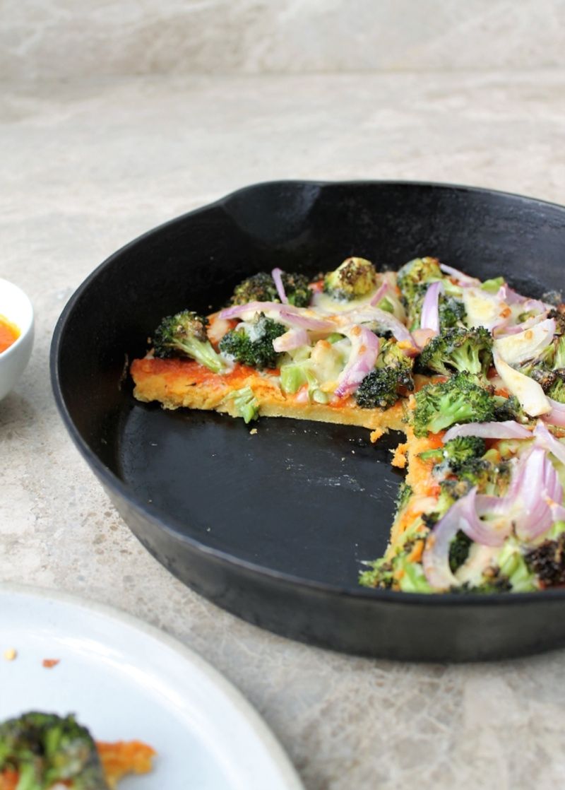 Broccoli And Cheddar Pan Pizza