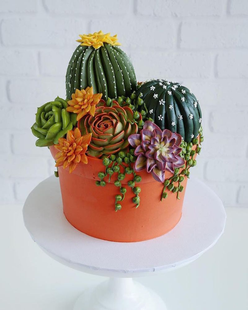 Chocolate Soil Cactus Pot Cake