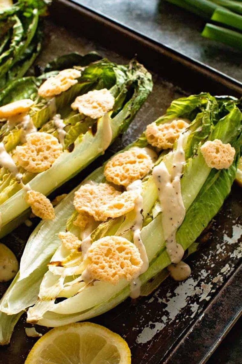 Caesar With Grilled Romaine And Parmesan Crisps