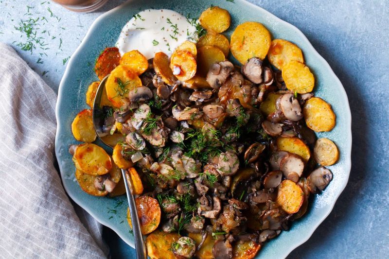 Mushroom And Herb Butter Potatoes
