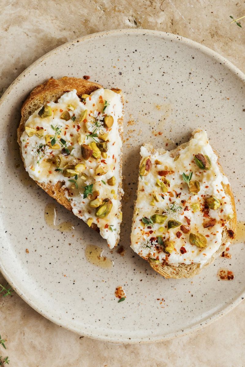 Star Fruit On Toast With Ricotta