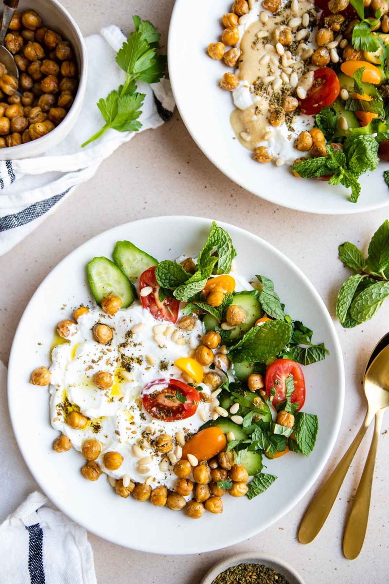 Greek Yogurt Bowl With Chickpeas And Spices