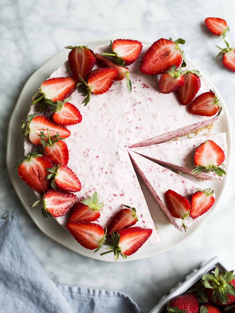 Frozen Strawberry Whipped Cream Pie