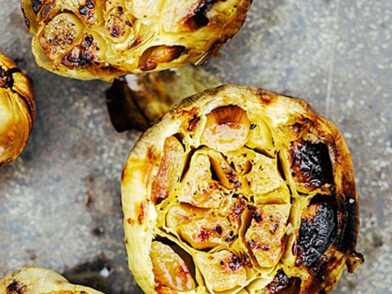Charcoal-Roasted Garlic Bulbs