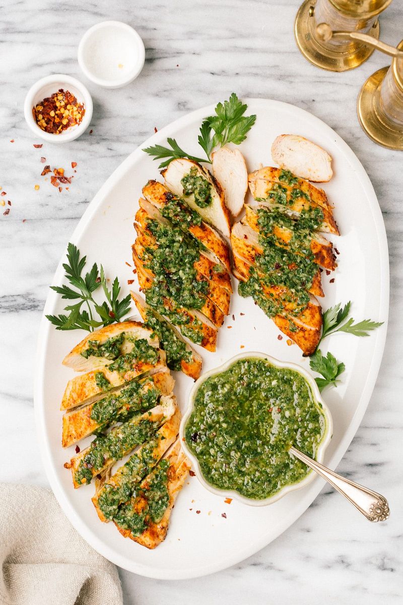 Chicken With Citrus Chimichurri Sauce