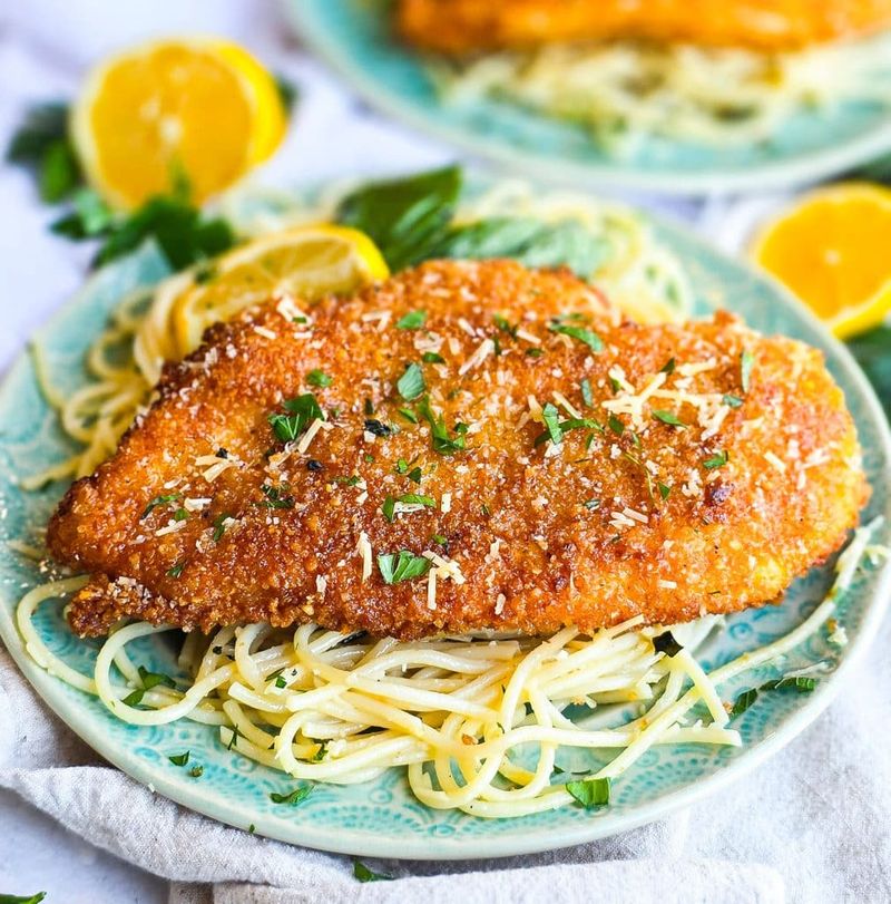 Crispy Lemon Butter Chicken Spaghetti