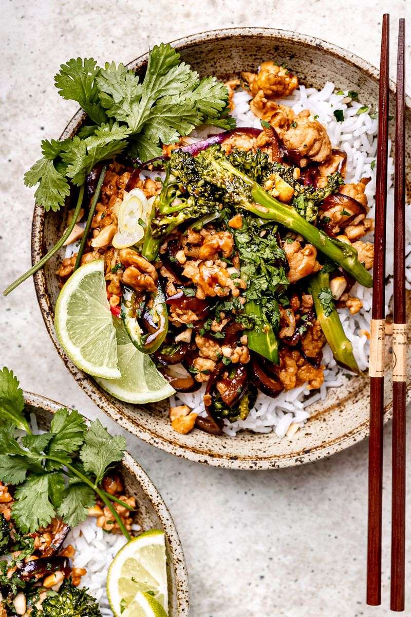 Turkey And Vegetable Stir-Fry With Brown Rice
