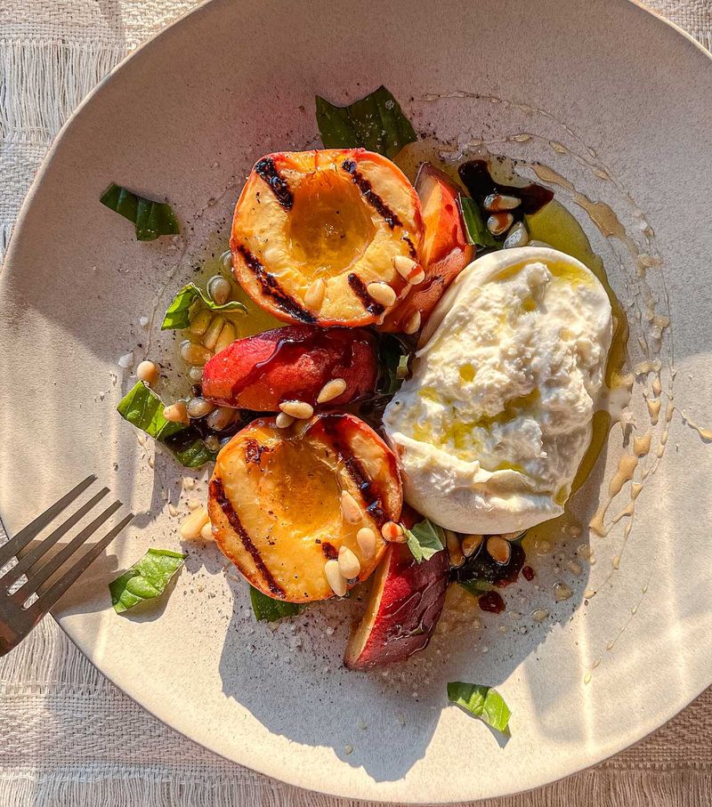 Grilled Peach And Burrata Salad