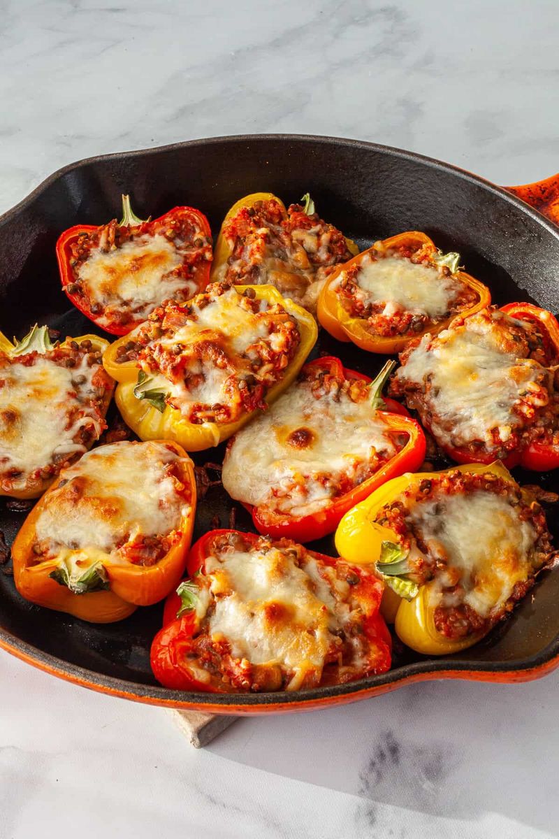 Lentil Stuffed Bell Peppers