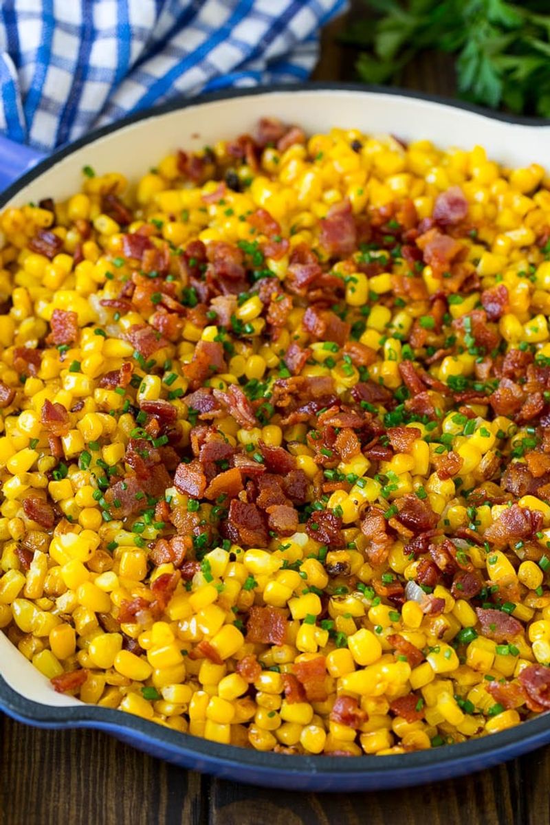 Skillet Corn With Bacon And Scallions