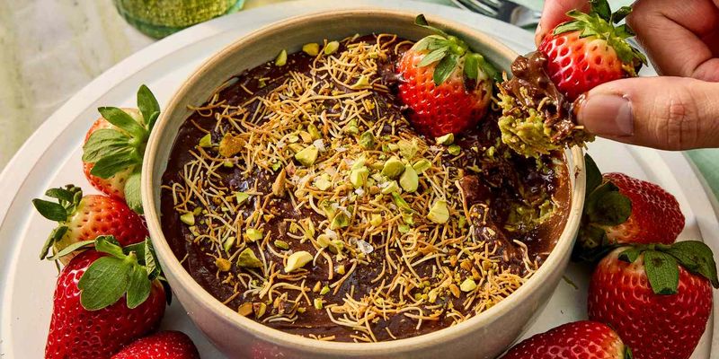 Rosewater Chocolate Fondue