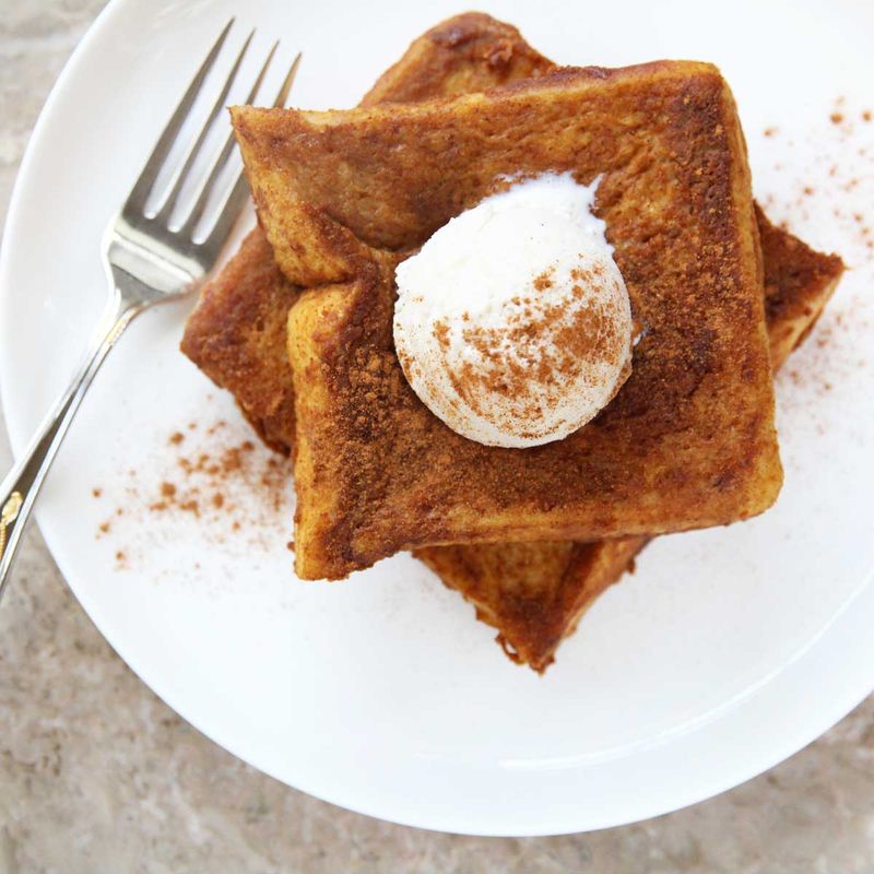 Chai-Spiced Pumpkin French Toast With Maple Butter