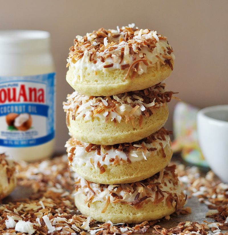 Coconut Cream Baked Donuts
